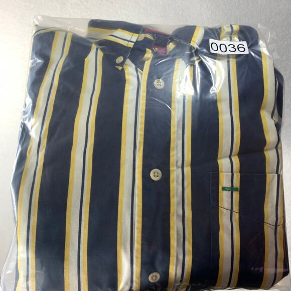 Vintage Tommy Hilfiger Men’s S Striped Long Sleeve Button-Down Blue Yellow White - Picture 9 of 9